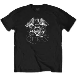Image of Queen - Crest Logo Mens Medium T-Shirt - Black