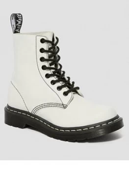Image of Dr Martens 1460 Pascal 8 Eye Ankle Boot, White, Size 4, Women