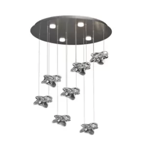 Image of Nido Ceiling Cluster Pendant 75cm Round 7 + 4 Lights 42W + 20W LED 3000K, 5080lm, Chrome