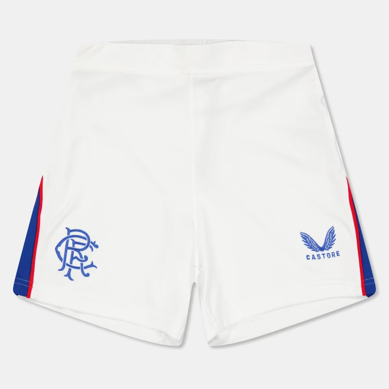 Image of Castore Rangers Home Shorts 2024 2025 Juniors - White White 7 - 8 Years