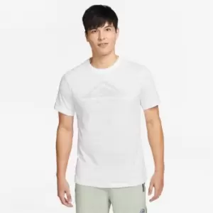 Image of Nike Dri-FIT Mens Trail Running T- Shirt - White