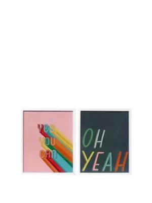 Image of ARTHOUSE Set 2 Slogan Framed Prints, Multi
