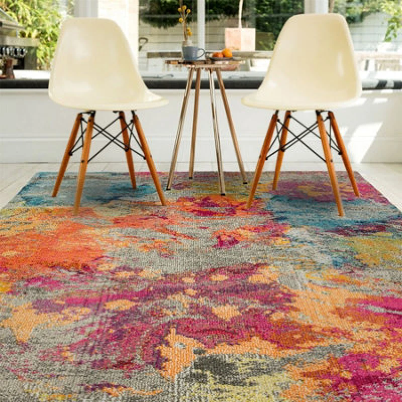 Image of Cloud Galactic Abstract Geometric Modern Cotton Backing Rug For Living Room Bedroom And Dining Room-120Cm X 170Cm