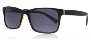 Image of London Retro Bank Sunglasses Black / Brown BLK 55mm
