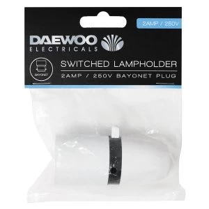 Image of Daewoo Switched Lampholder Bayonet Plug - 2 Amp
