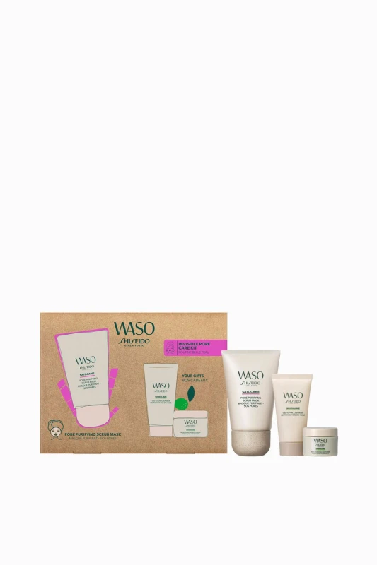 Image of Shiseido Waso Invisible Pore Care 3 Piece Gift Set: Moisturiser 15ml - Cleanser