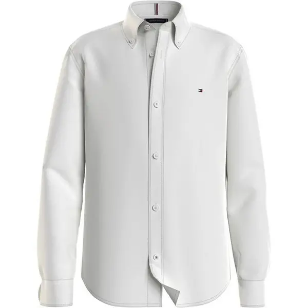Image of Tommy Hilfiger Boy's Oxford Long Sleeve Shirt - White 7 - 8 Years