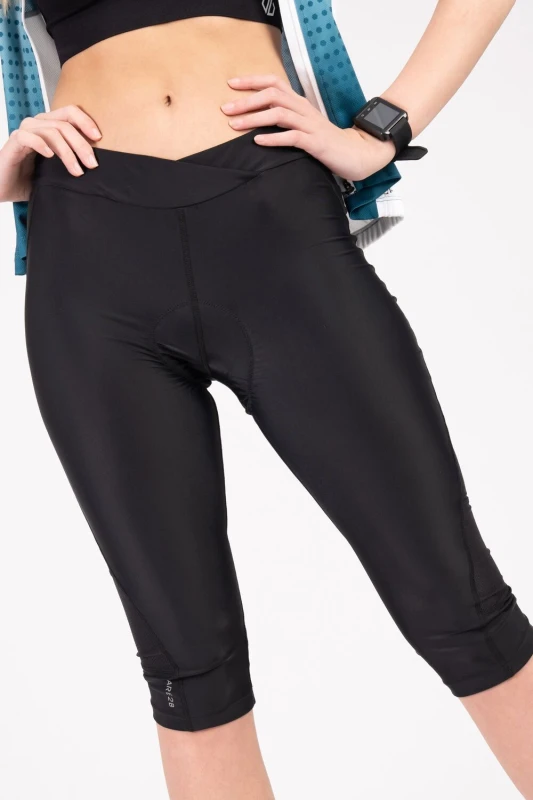 Image of Dare 2b Womens 'Worldly' Gel Cycling Capri in Black Size: 14 Black Female 14