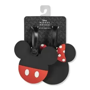 Image of Disney Mickey & Minnie Mouse Black and red 2 piece Luggage Tags VT700349L.PH