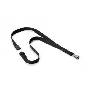 Image of Durable 15mm Textile Lanyard Soft Colour Black Pack of 10 812701
