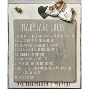 Image of Love Story Marriage Rules Plaque