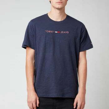 Image of Tommy Jeans Mens 3D Linear Logo T-Shirt - Twilight Navy - M