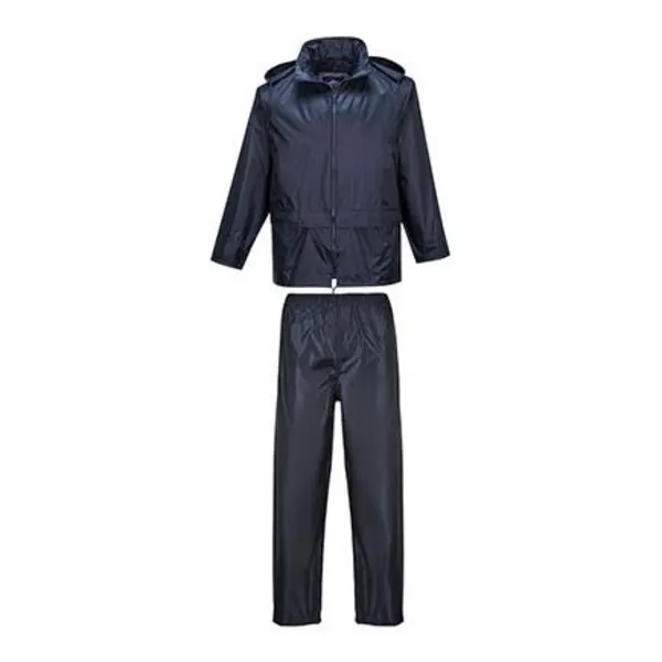 Image of Portwest Essentials 2 Piece Waterproof Rain Suit L440NARS Colour: Navy