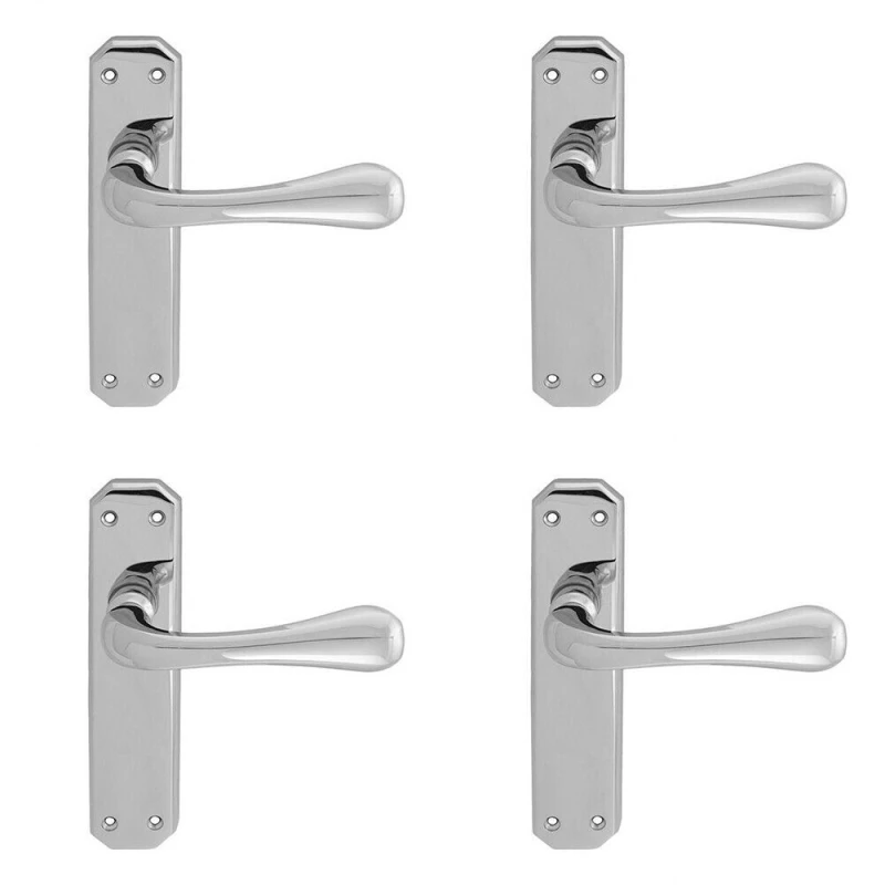 Image of Loops 4x PAIR Heavy Duty Handle on Angular Latch Backplate 180 x 40mm Polished Chrome Multi