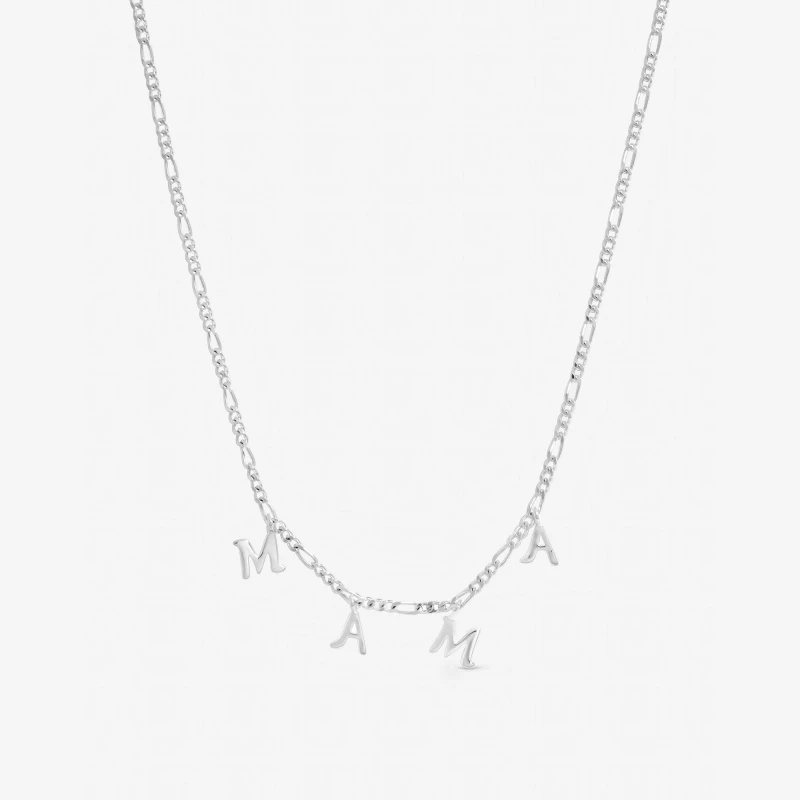 Image of Inicio Sterling Silver Plated Mama Necklace - Gift Pouch Bangles One Size Silver 40893611000