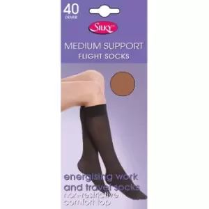Image of Silky Womens/Ladies Support Flight Socks (1 Pair) (One Size (UK Shoe 3-8)) (Mink)