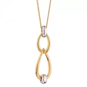 Image of Sterling Silver Yellow Gold Doughnut Twist Zirconia Pendant P5078