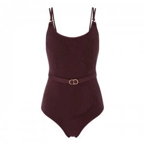 Image of Jets Jets Luscious Belted Swimsuit - PLUM
