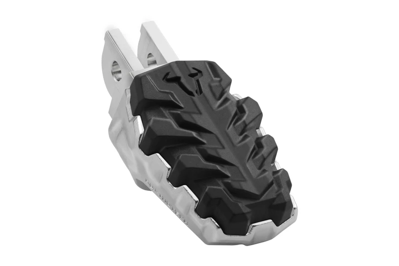 Image of SW-Motech EVO footrest kit - Silver/black. Honda / Suzuki / KTM models.