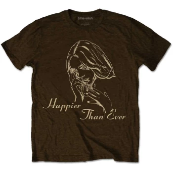 Image of Billie Eilish - Happier Than Ever Unisex Medium T-Shirt - Brown