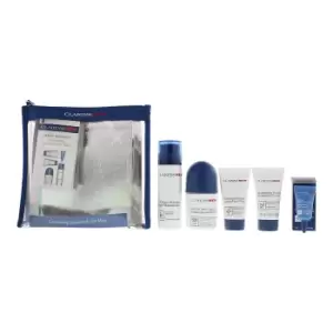 Image of Clarins Men 5 Piece Gift Set: Moisturiser 50ml - Face Wash 30ml - Eye Serum 3ml - Deodorant Roll-on 50ml - Shampoo Shower 30ml