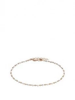 Image of Beaverbrooks Silver And Rose Gold Plated Sparkle Anklet