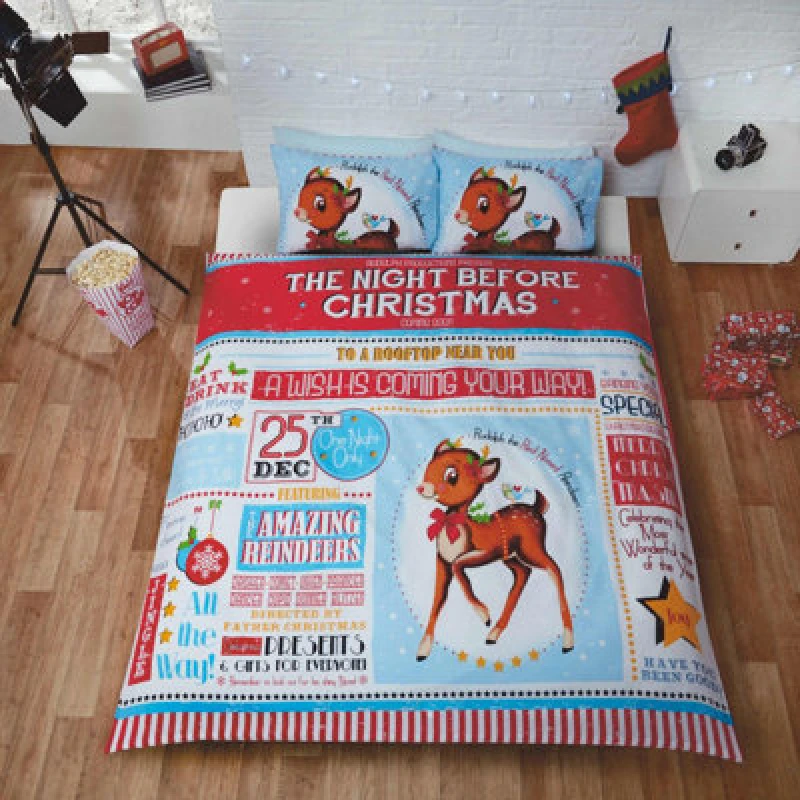 Image of Rapport Home Night Before Christmas Duvet Set King Multi