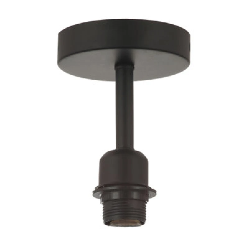 Image of Happy Homewares Traditional Matt Black Ceiling Light Fitting For Industrial Style Light Bulbs