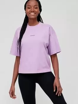 Image of Superdry Code Tech Os Boxy Tee -mid Lilac, Purple, Size 8, Women
