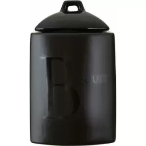 Image of Black Text Biscuit Jar - Premier Housewares