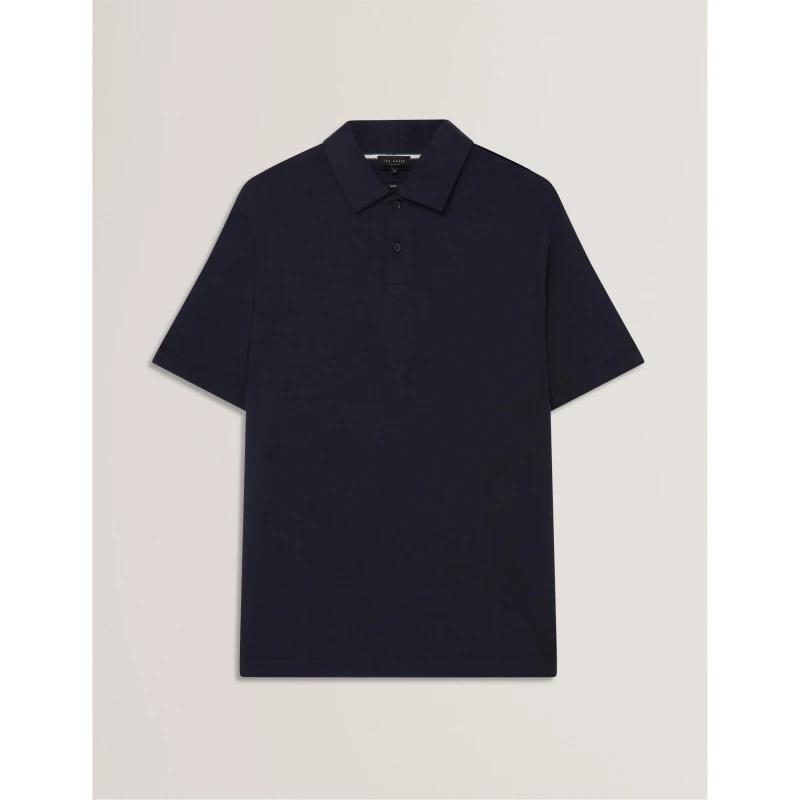 Image of Ted Baker Mens Mercerised Short Sleeve Polo Shirt Navy male XS (1)