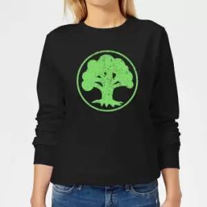 Image of Magic The Gathering Mana Green Womens Sweatshirt - Black - M