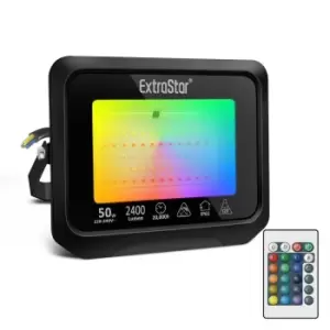 Image of 50W LED Flood Light RGB remote IP65