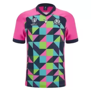 Image of Macron Scotland Rugby Wave Training Shirt 2023 2024 Adults - Multi
