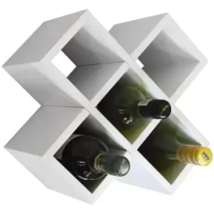Image of CROSS - 6 Bottle Wall Mounted / Free Standing Wine Storage Rack - White - White