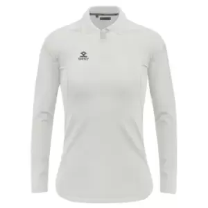 Image of Shrey Performance Playing Shirt L/S Womens Junior - White