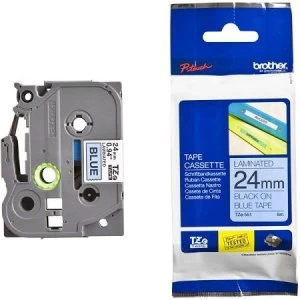Image of Brother TZe-551 Original P-touch Label Tape (24mm x 8m) Black On Blue