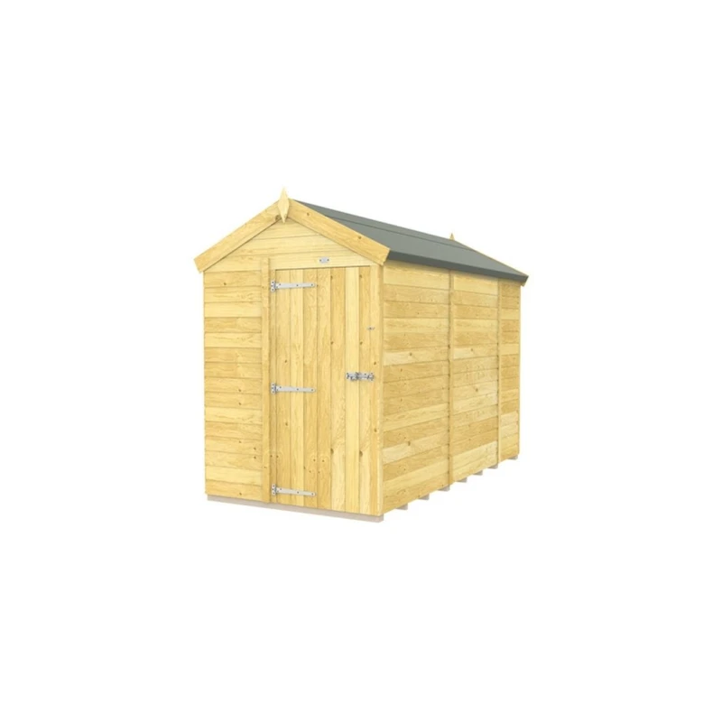 Image of Buttercup Farm 5 x 10 Feet Apex Shed - Single Door W/O Window - L302 x W147 x H217cm in Brown Brown Unisex