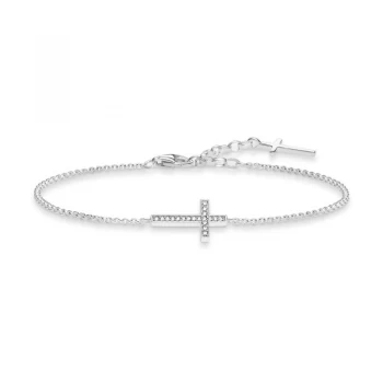 Image of Ladies Thomas Sabo Sterling Silver Glam & Soul Cross Bracelet