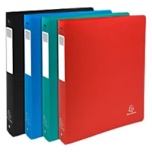 Image of Exacompta Ring Binder Opaque 51390E Polypropylene A4+ 4 ring 30 mm Assorted Pack of 10