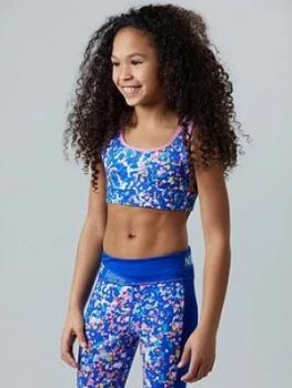 Image of Nike Older Girls Reversible Sports Bra - Blue/Pink