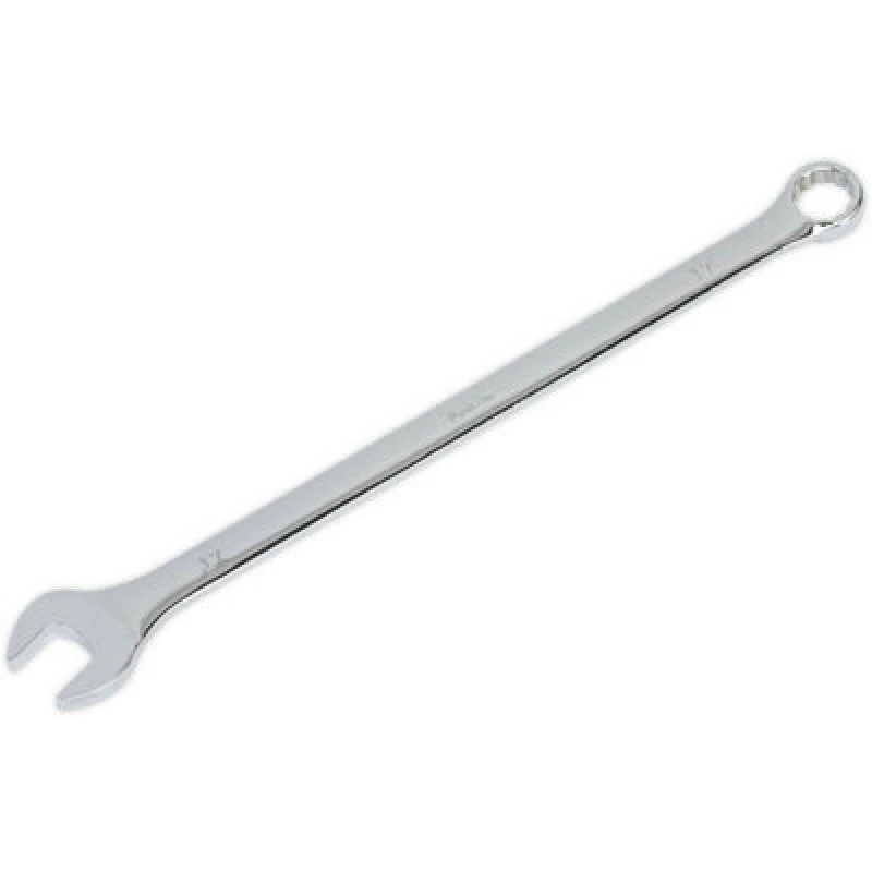 Image of Loops 17mm x 314mm Extra Long Combination Spanner - Chrome Vanadium Steel Nut Wrench Metallics
