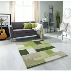 Image of Lexus Green 160cm x 230cm Rectangle - Green and Multicoloured