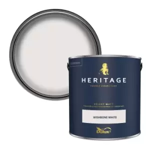 Image of Dulux Heritage Velvet Matt Wishbone White Matt Emulsion Paint 2.5L