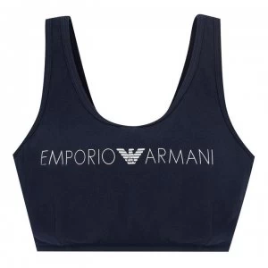 Image of Emporio Armani Logo Sports Bra Navy Size L Women