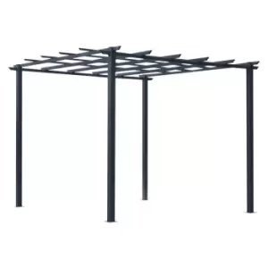 Image of Outsunny 3X3M Metal Gazebo Pergola Grape Trellis Climbing Plants Sun Shelter - Black