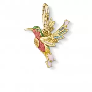 Image of Sterling Silver Colourful Hummingbird Gold Charm Pendant 1828-974-7