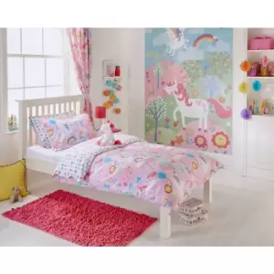 Image of Riva Home Unicorn Childrens/Kids Duvet Set (Toddler (120 x 150cm)) (Pink) - Pink