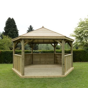 Image of Forest Garden Hexagonal Gazebo (W)4.9m (D)4.24m with Floor included - Assembly not required