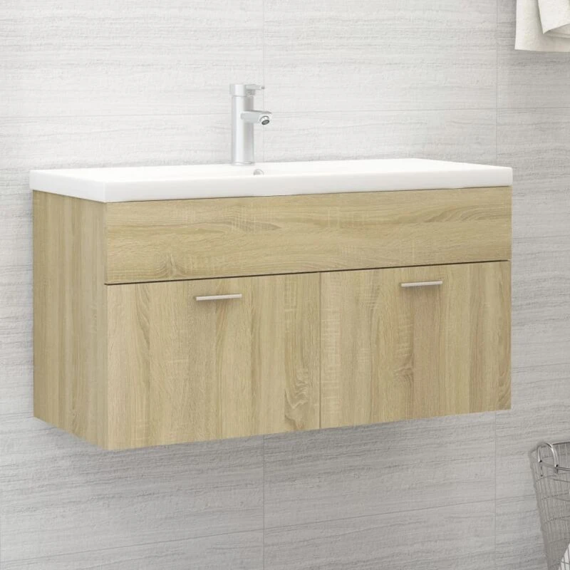 Image of VIDAXL Sink Cabinet Sonoma Oak 90x38.5x46cm Engineered Wood Vidaxl 8720286219881